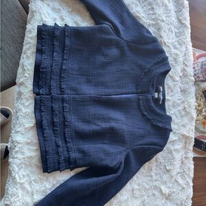 Karl Lagerfeld Midnight Blue Fringe Jacket